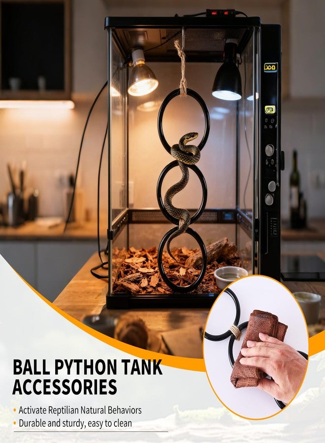 YNSHOUNA Snake Enrichment Rings, Ball Python Tank Accessory, Python Playground Climbing Toys, Corn Snake Enrichment Toy, Reptile Tank Cage Habitat Accessory - Image 3